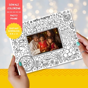 Wydrukuj kolorowankę dla dzieci Diwali, aktywność dla dzieci Diwali, aktywność na imprezę Diwali, niezapomniana pamiątka, prezent Diwali, natychmiastowe pobranie