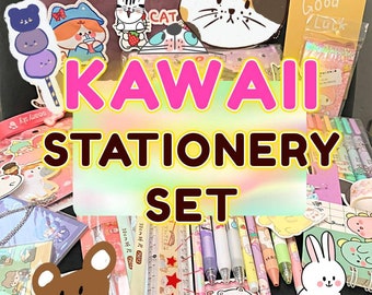 Kawaii papelería set linda sorpresa estacionaria, pegatina Kawaii, regalo de Navidad, álbum de recortes de diario, bolsa de agarre de papelería, lindo regalo para niños