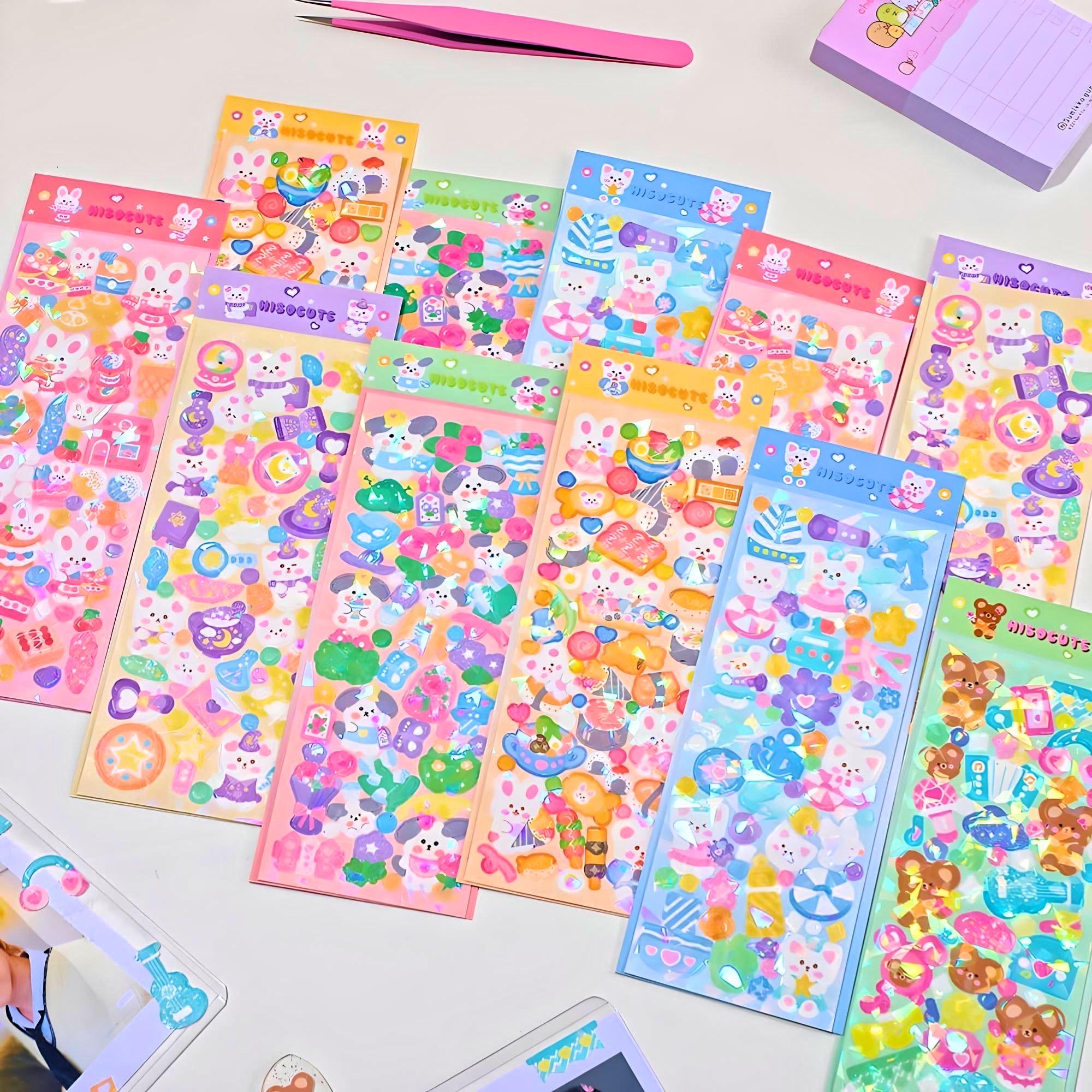 6 Blätter Kawaii Tagebuch-Sticker – Süße Aufkleber Für DIY, Journaling & Deko
