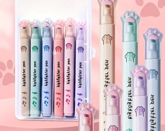 6-Pack Triangle Highlighters - 3 Color Creative Marker Pens For School & Office