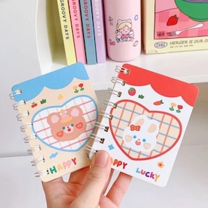 Cuaderno kawaii con dibujos de animales de la suerte/Cuadernos lindos a la venta/Juego de papelería kawaii/Regalos lindos para niños