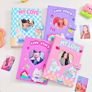 Photo Album for Journal, Cute Photo Binder, Scrapbooking Ephemera, Photocard Holder, Cute Collection Book, Korean Stationery, Polaroid Album