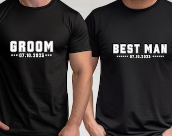 Custom Bachelor Party Shirts: Groom & Groomsmen Cotton Blend Tees