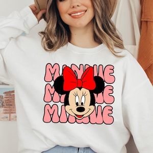 Minnie Mouse Sweatshirt, Disney Minnie Head Hoodie, Disney Trip Sweatshirt, Disneyland Hoodie, Minnie Hoodie, Gift For Disney Lovers