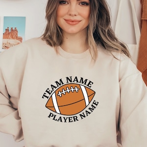 Custom Football Sweatshirt, Personalized Team Name Sweater, Football Mom Hoodie, Football Team Sweater, Football Player Gift Sweatshirt