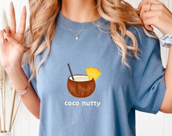 Comfort Colors Minimal Coco Nutty Shirt, Coconut Girl Shirt, Beach Life T-Shirt, Cute Summer Shirt, Beachy Shirt, Summer Vibes Shirt