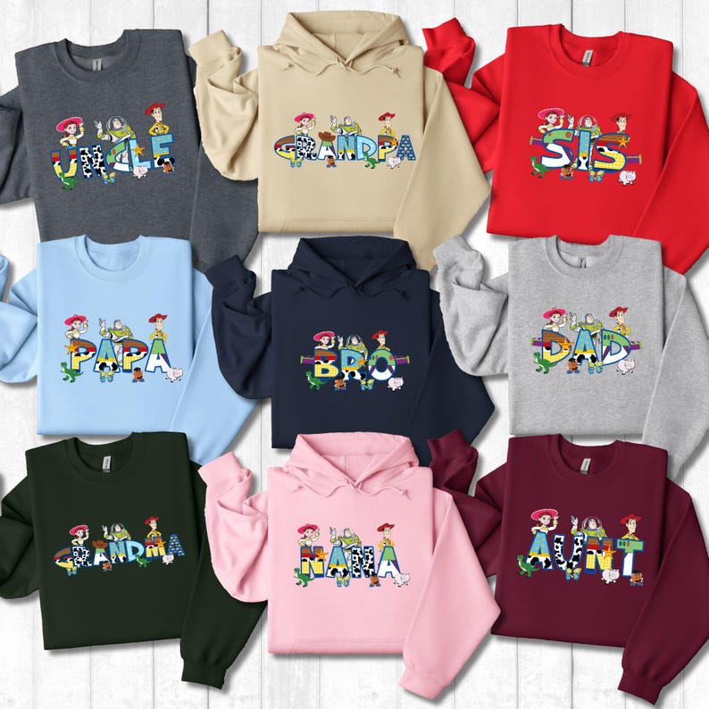 a group of children's hooded sweatshirts with the name of the game