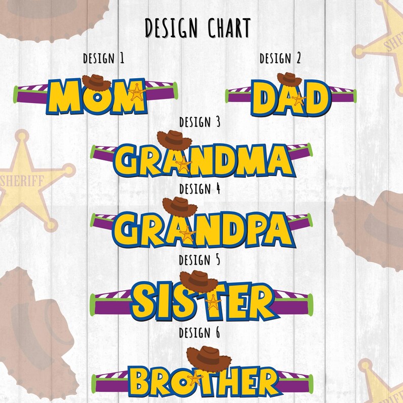 a bunch of candy wrappers with the names of each of them