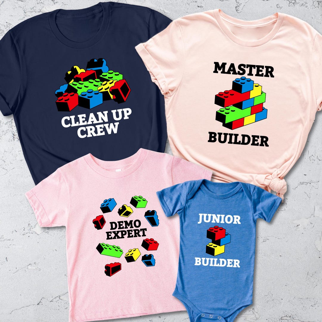 Building Bricks Group Shirt: Master Builder, Demo Expert, Clean up Crew ...