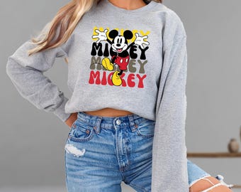 Disney Mickey Sweatshirt, Classic Mickey Hoodie, Cozy Disney Sweatshirt, Mickey Lover Gift, Vintage Mickey Sweatshirt, Disney Park Sweater
