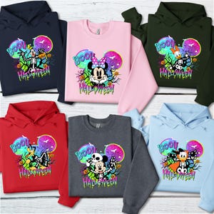 Mickey Minnie Boo Sweatshirt, Halloween Disney Ghost Hoodie, Spooky Mouse Fall Shirt, Donald Daisy Boo Sweater, Cute Boo Season Sweatshirt