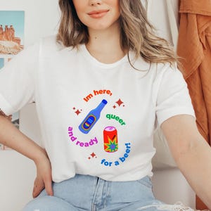 Queer Pride T-Shirt: Funny LGBTQ Beer Graphic Tee