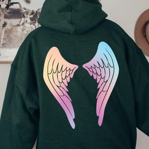 Angel Wings Back Print Sweatshirt: Trendy Woman's Hoodie image 4