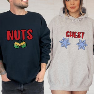 Chest Nuts Sweatshirt, Couple Matching Christmas Hoodie, Christmas Lover Gift, Funny Holiday Sweater, Christmas Vacation Sweatshirt