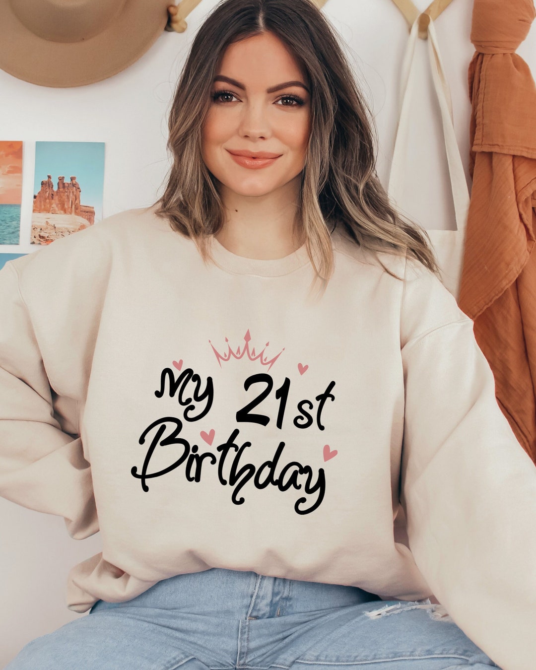 21st Birthday Sweatshirt: Custom Birthday Girl Party Hoodie
