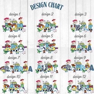 a group of children's name tags with cartoon characters