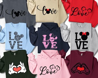 Disney Love Sweatshirt, Disney Couples Hoodie, Disney Trip Sweatshirt, Disneyland Hoodie, Magic Kingdom Sweatshirt, Disney Vacation Hoodie