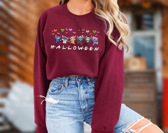 Stitch Halloween Sweatshirt, Disney Spooky Friends Hoodie, Cute Stitch Fall Sweater, Mummy Stitch Halloween Shirt, Ghost Disney Sweatshirt