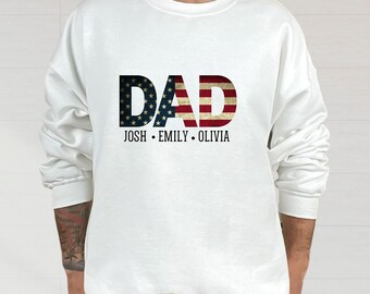 American Dad Sweatshirt: Custom Flag Hoodie, Personalized Kids Names