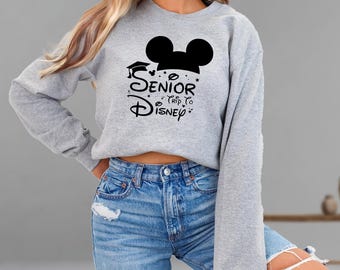 Senior Trip to Disney Sweatshirt, Minnie & Mickey Senior Hoodie, Class of 2026 Grad, Matching Disney Hoodie, Custom Senior Vacation Hoodie