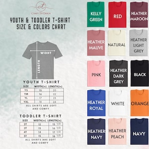 a t - shirt size guide for a child's t - shirt