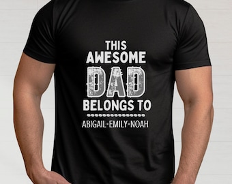 Personalized Dad Shirt, Father's Day Gift, Custom Kids Names