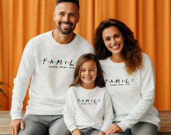 Custom Family Sweatshirt: Matching "Friends" Theme Hoodies