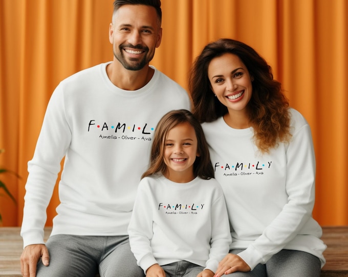 Custom Family Sweatshirt: Matching "Friends" Theme Hoodies