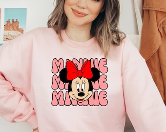 Disney Minnie Sweatshirt, Disney Minnie Head Hoodie, Disney Trip Sweatshirt, Minnie Lover Hoodie, Minnie Lover Gift, Gift For Minnie Lovers