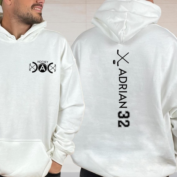Custom Hockey Dad Hoodie, Personalized Hockey Fan Gift