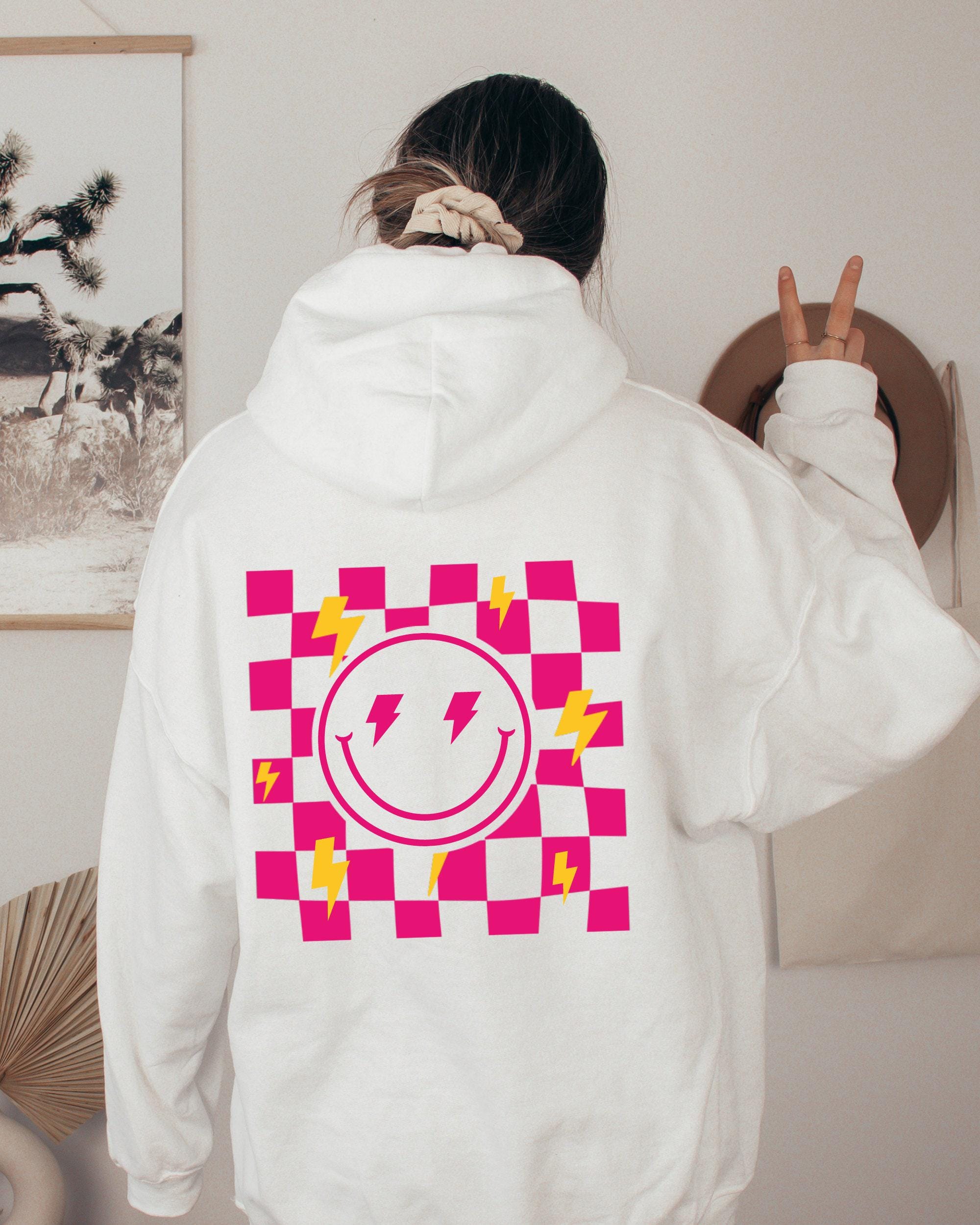 Checkerboard Smile Sweatshirt, Smiley Face Sweater