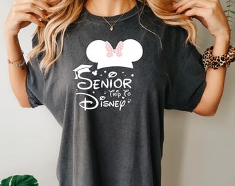 Comfort Colors® Senior Trip to Disney Shirt, Class of 2026 Minnie & Mickey T-Shirt, Matching Senior Vacation Shirt, Disney Lover Grad Shirt