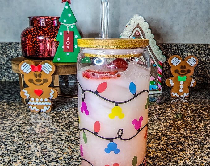 Featured listing image: Mickey Christmas Lights Color Changing Glass
