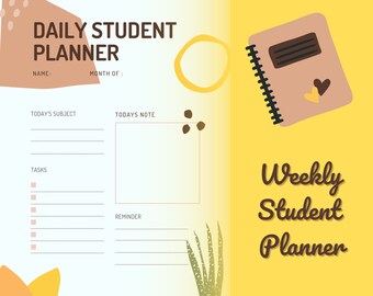 student planner ut Minimal Daily Student Planner Printable Page