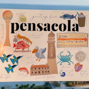Greetings From Pensacola JUMBO Postcard (5X7)