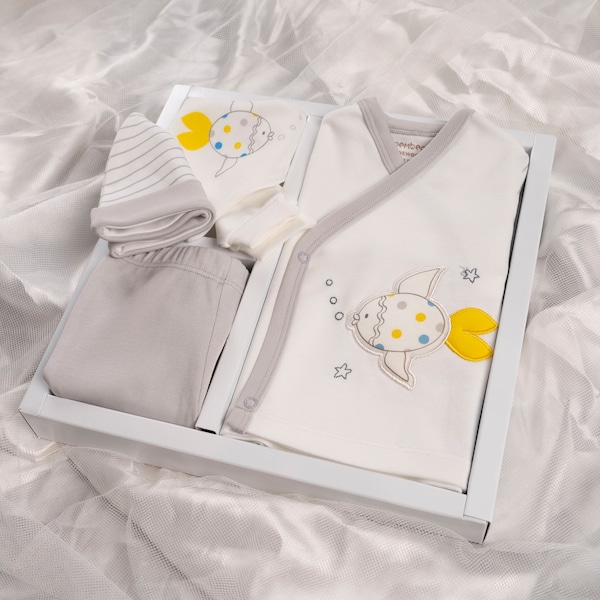 Ensemble cadeau de douche de bébé pour la tenue de retour à la maison du nouveau-né Essentials Baby Unisex Gift Layette Set Bundle 100% Coton turc biologique