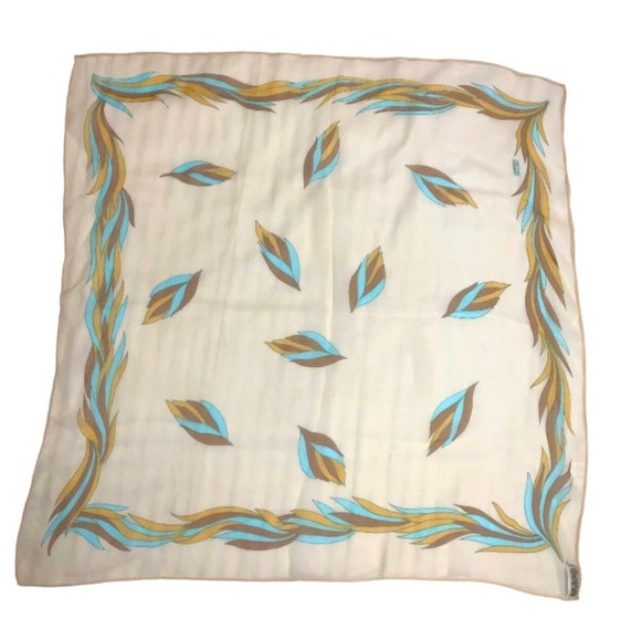 Vintage Robinson & Golluber Beige Feather Turquoi… - image 1