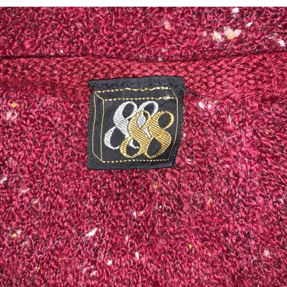 Vintage Burgundy Red Speckled Drape Front Waterfa… - image 3