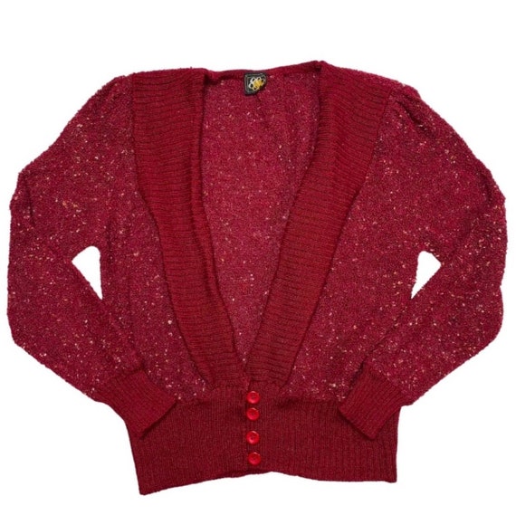 Vintage Burgundy Red Speckled Drape Front Waterfa… - image 1