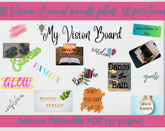 Vision Board Kit: 100 Words, 50 Images (Instant PDF Download)