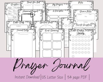 Può includere: Un diario di preghiera stampabile con disegni floreali in bianco e nero. Il diario include pagine per lo studio delle Scritture, richieste di preghiera, preghiere esaudite, appunti sui sermoni e molto altro. Il diario è composto da 54 pagine ed è progettato per carta di formato US Letter.