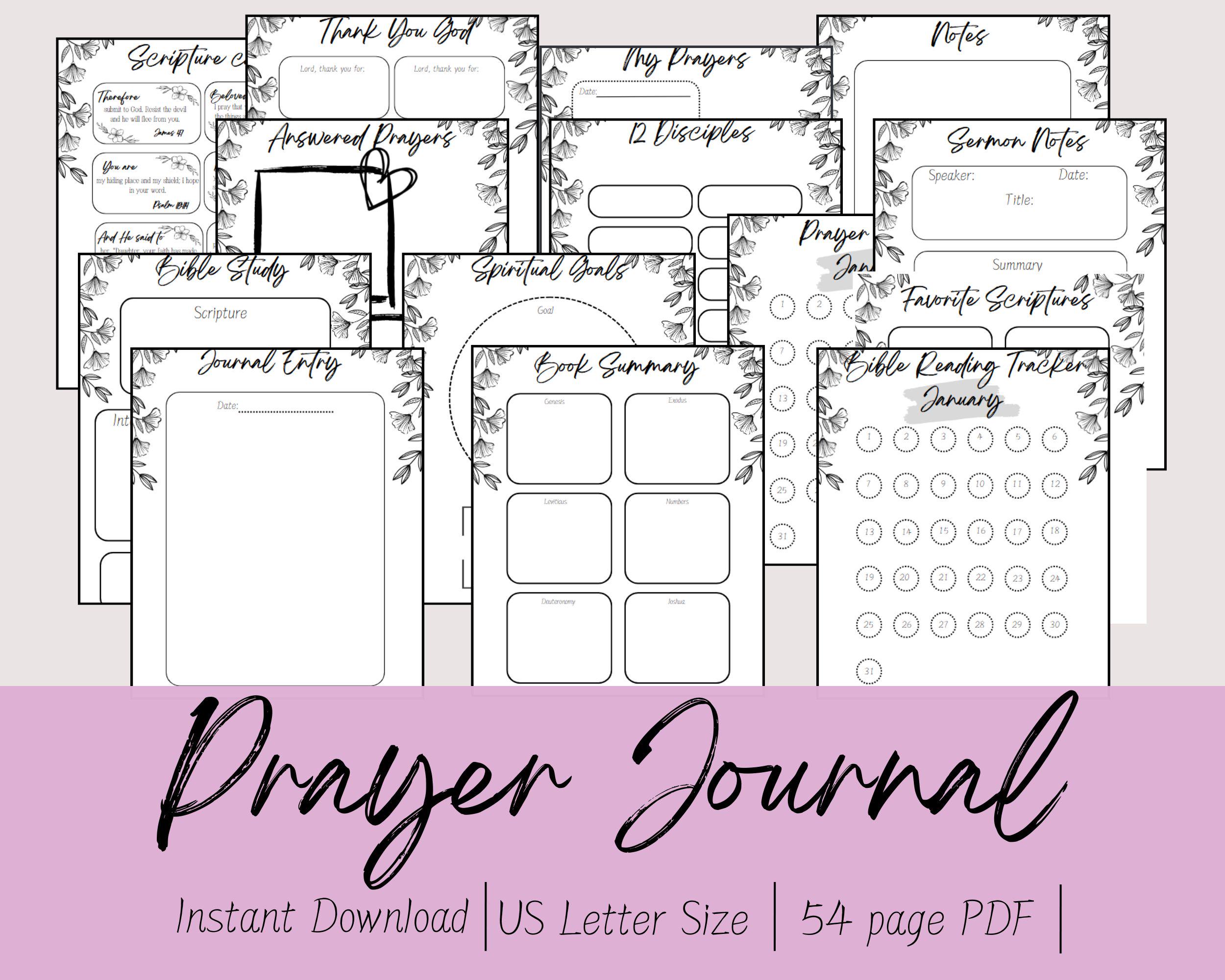 Printable Prayer Journal: Bible Study & Scripture Tracker (PDF) - Etsy