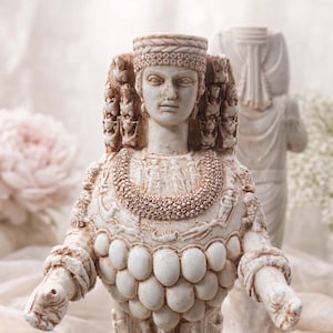 Artemis Statue, Classical Greek Mythology Sculpture, Stone Resin Bust, Antique Finish Home Decor