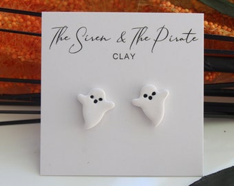 Ghost Studs | Halloween Jewelry | Polymer Clay