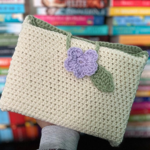 Crochet Book Sleeve Tulip Book Sleeve Handmade Book Sleeve Etsy