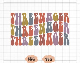 Threenager Svg, Threenager Png Third Birthday Svg, Birthday Girl Svg, Birthday Svg, Happy Birthday Shirt Svg, Wavy Stacked Svg, Cricut