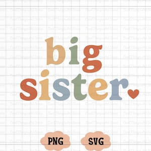 Pastelkleuren grote zus SVG, zus T-shirt Design, zus leven png, Cricut Svg, silhouet snijden bestand, grote zus gesneden bestand, grote zus png
