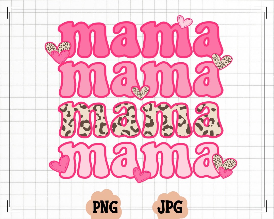 Retro Mama Stacked Png, Leopard Mama Png, Mom Png Sublimation, Mother's ...