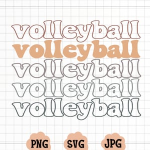 Voleibol svg, Voleibol Fan svg, Voleibol mamá svg, Deportes svg, Letras onduladas svg, Día del Juego svg, Svg Dxf Eps Ai Png Silueta Cricut