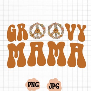 Groovy mama png, Camisa Groovy mama, Camisa combinando mamãe e eu, Hippie png, Hippie, Flower power, Sublimação descolada, Vibrações descoladas